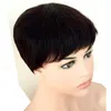 Parrucche Pixie Cut Parrucche per capelli umani a macchina completa per donne nere Parrucca da donna molto corta e diritta senza pizzo