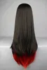 Cosplay Perucas 70 centímetros de comprimento Harajuku lolita Meninas Anime vermelho e preto do cabelo