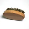 Praktiskt vildsvin hår borstskägg mustasch borste militär hårt runda trähandtag antistatisk persikkammar frisörsverktyg för män9321790