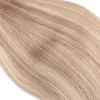 27613 Extensions de tissage de cheveux humains malaisiens couleur piano droite 4 pièces brun clair mélangé avec blonde couleur piano cheveux humains Bundl1466965