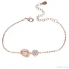 fashion elegant jewelry 165cm extend adjust girl gift rose gold gemstone bling delicate chain fashion stone bracelet4476519
