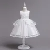 2018 어린이 핑크 꽃 저녁 공주 드레스 어린이 파티 옷 아기 소녀 우아한 의류 유아 공 가운 드레스 110-160cm