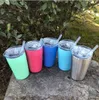 5 Colors 12oz Kid Milk Cup Vacuum Insulated Beer Mugs Stainless Steel Wine Glass Coffee Mugs With Lid With Straw CCA9237 30pcs