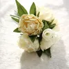 Kransar 2022 Newwedding Flower White Pink Champagne 6 färger konstgjorda siden Peonybride Peony Bouquet