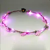 LED Glow Flower Crown Headbands Light Party Rave Floral Hair Garland Wreath Wedding Flower Girl Headpiece Decor c385