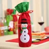 Vinflaska Väskor Julbord Dekoration Väska Rolig Xmas Newyear Home Decor Gift 3 Stil Santa Claus Snowman Ren