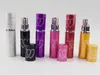 Hoge kwaliteit 5ml mooie dubbele liefde hart patroon hervulbare aluminium parfumfles lege spray verstuiver container