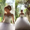Long Sleeve Wedding Dresses With Rhinestones Crystals Backless Ball Gown Wedding Dress Vintage Bridal Gowns Spring Quinceanera Dresses HY847
