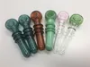 2pcs/lot Cheap Colorful high quality spoon glass tobacco smoke pipe for smoking hand make pipe for sale