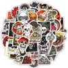 50 stks Punk Skull Vinyl Stickers Bomb Horror Doodle Auto Decals Waterdicht voor DIY Laptop Skateboard Gitaar Fiets Motorfiets Decoratie Geschenken