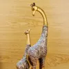 Luxury Art Christmas Polyresin Staty Animal Figur Kontinental / Resin Ornaments Giraff Hantverk Gåva till vänner