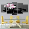 Canvas Wall Art Poster Modern HD Prints Pictures 5 Pieces Spa Stones And Flower Paintings For Living Room Home Decor2407247