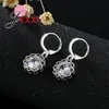 Jexxi Charm Damen Fashion Silberschmuck Set mit S925 Stamp Shiny CZ Kristallblumen Halskette Ohrringe Pin7675640