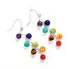 Natural Stone Earrings 7 Reiki Chakra Healing Balance Turquoise Beads Earrings for Women Stretch Yoga Jewelry