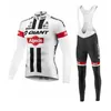 Giant Team Cykel Långärmade Jersey Bib Byxor Set 2021 Mens Kläder Toppar Utomhus Sportkläder U122001