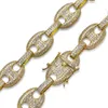 Zircon Bead Chain Pulseira Tênis Material de Cobre Ouro Prata Cor Bling CZ Homens Hip Hop Pulseiras5534857