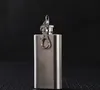 New 100% stainless steel pocket flask 2oz stainless steel hip flask with Key chain Wine Glass Drinkware I372