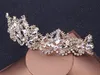 European Bride Tiaras Baroque Luxury Rhinestone Crystal Crown 2018 The Queen Diamond Hair Princess Korean White Shining Hair Accessories