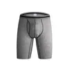 Cuecas dos homens cuecas boxer briefs algodão regular longo desporto de desporto masculino proteger a coxa tecido macio e bolsa 3d