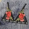 Sexy Bralette Floral Embroidery Transparent Black Lace Push Up Bras Women Lingerie Strap Bralette Top Letters Printed Intimates