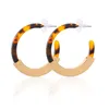 Acrylic Earring Geometric Design Round Hoop Lightweight Tortoise Shell Drop Dangle Earring Bohemia Fashion Jewelry