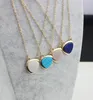 Mode 4 kleuren vergulde natuursteen hart liefde witte turquoise ketting voor vrouwen