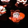 3st Blandad jul Santa Claus blinkande LED Light Up Badge / Brosch Pins Christmas Party Favors Gift