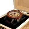 Bobo Bird K12 automatische mechanische horloge klassieke stijl mannen analoge polshorloge bamboe houten met staal in cadeau houten doos