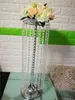 Tall 70cm fer stand fleur vase en cristal centres de table de table de mariage fleur bougie titulaire fête événement faveurs T-stage route plomb