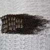 9PCS Kinky Curly Clip в наращивание человеческих волос Блондинка Бразильский REMY волосы 100% человеческий коричневый клип