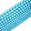 Синтетический бирюзовый круглый камень свободные бусины 4-12 мм ожерелье браслета для ювелирных изделий для мужчин для мужчин