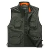 Casual Vest Män Andas Midja Sommar Höst Ärmlös Men Vest Multipockets Jacka Fashion Colete Masculino