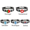البرتغال سويسرا السلفادور نيكاراغوا العلم الصربي متعدد الطبقات سوار الجلود سوار الرجال والنساء مجوهرات
