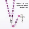 Katholieke rozenkrans Madonna Jesus Cross ketting Hangers Pearl Bead Chain Fashion geloof sieraden voor vrouwen Drop Ship