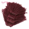 Kinky Curly Synthetic Hair Weave Bundles 200g 12INCH Brazilian Hair Buntlar Cuticle Airted Hair