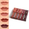 Pudaier 5 Kolory Lip Gloss Waterproof Nude Beige Pink Cegła Czerwony Kolor Lipstick Lip Gloss Matte Cieczy Szminka Trwała TSLM2Pudaier Marka Ma