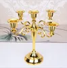 Candelabros de pilar de Metal de 3 brazos plateados/dorados/bronce/negros, candelabros para decoración de bodas, candelabros para decoración del hogar
