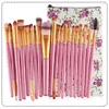 Professionell 20pcs Makeup Brush Set Trähandtag Makeup Toalettsaker Kit Ull Make Up Brush Set With Holder Bag