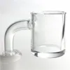 25mm XL Clear Quartz Banger Nail med avfasad kant tjock botten platt topp 10mm 14mm domeless kvartsfasade naglar för rökning