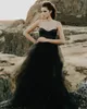 2 sztuki Czarne gotyckie suknie ślubne z kolorowym kolorem, non biały ukochana boho vintage nieformalne sukienki ślubne kolorowe wykonane na zamówienie
