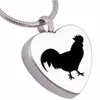 Collier personnalisé en forme d'urne de crémation de poulet, bijoux en forme de cœur, souvenir de cendres commémoratives