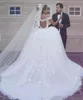 Luxo 2018 sereia vestidos de casamento vestidos destacável sexy fora do ombro decote ilusão de ilusão de volta brilhante diamantes de prata laço vestidos nupculos de renda