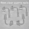 Female Male 10 14 18 mm Quartz Nails Smoking Accessories 4mm Thick 45 90 Degrees 100% Pure Banger Nail Domeless Glass Bong Bangers