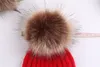 新しい追加ライニングニット冬の帽子の女性温かい毛皮のポンポムキャップスカリー女性のためのビーニー高品質の女の子帽子7144613277c