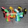 Novo design mini tubo de água de silicone bong tubos de fumar de silicone plataforma de óleo cachimbo de água tubo de mão de silicone bolha com tigela de vidro