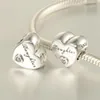 5 stks / partij Charms Originele 925 Sterling Zilveren Alfabet Letters Daughter Love Heart 791726PCZ Charm Beads Past DIY Armbanden