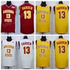 Barato 13 James Harden College Jerseys Arizona State Sun Devils Jersey Team de basquete masculino Red Away Yellow White Sport Frete grátis