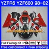 Corpo per YAMAHA Fortuna argento caldo YZF R6 98 YZF600 YZFR6 98 99 00 01 02 230HM.16 YZF 600 YZF-R600 YZF-R6 1998 1999 2000 2001 2002 Carene