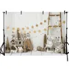 Newborn Baby Kids Christmas Backdrop Printed Silver Elks Toys Stars Village House Decor Snowflakes Home Xmas Party Background
