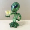 Buitenaards glazen pijpglas rokende pijpen mini -glazen bongs Aantrekkelijke kom rokende olie Alien Bong Pijpen Hand Tabak Rookpijpen 7 inch